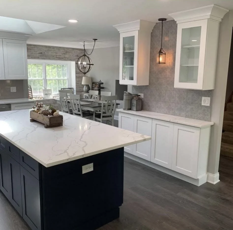 Remodeled home interior at dusk