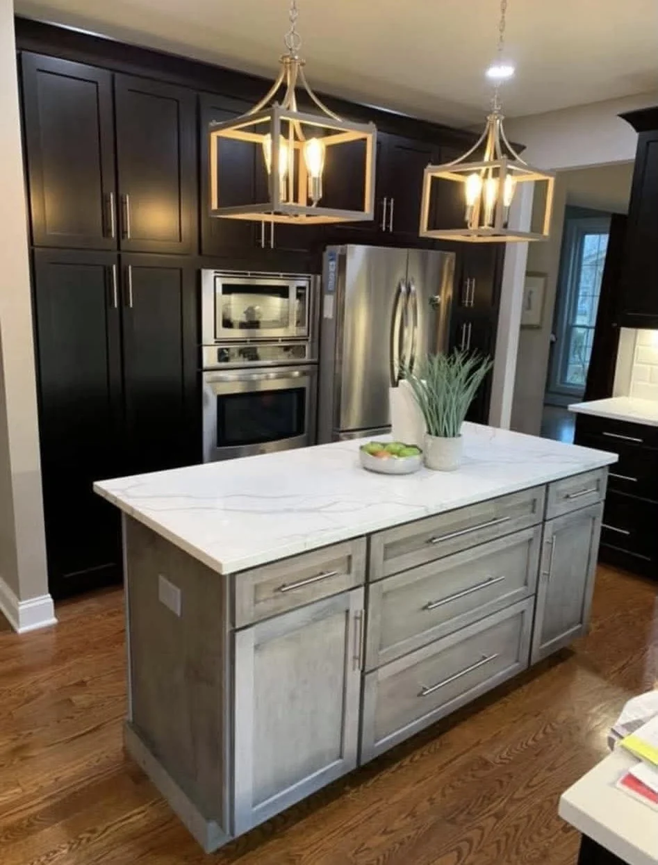 Remodeled kitchen with hardwood flooring